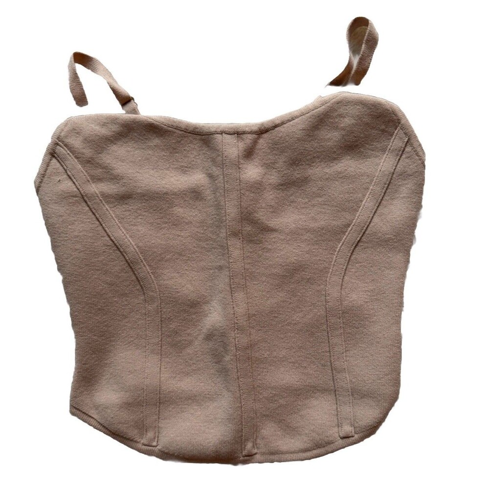LA Hearts Pacsun Size XS Corset Style Top Sweater, Tan, NWT